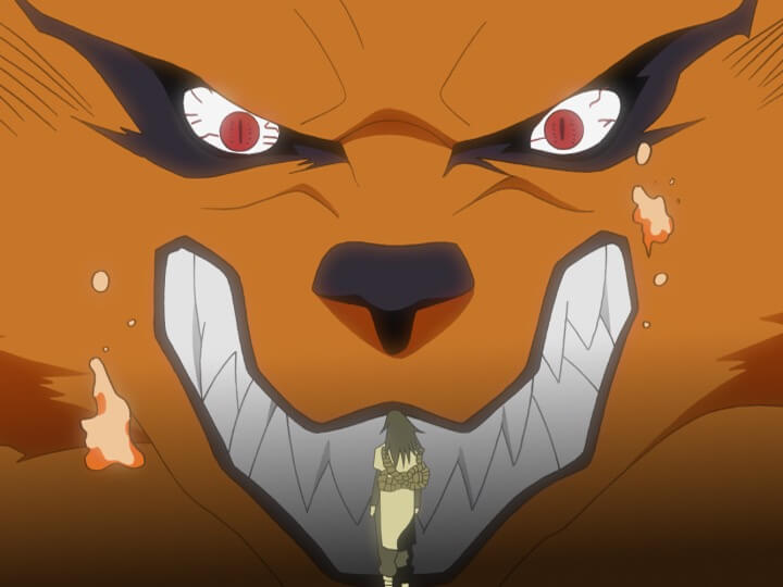 naruto nine tailed fox vs orochimaru