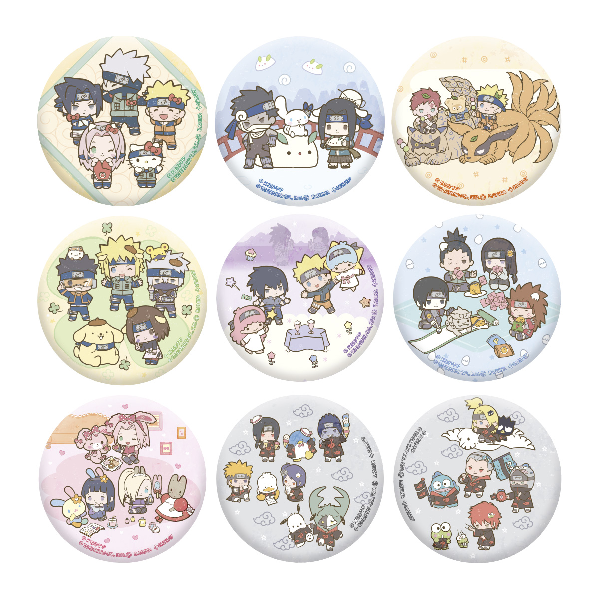 NARUTO×Sanrio characters ホログラム缶バッジコレクション | 【公式 