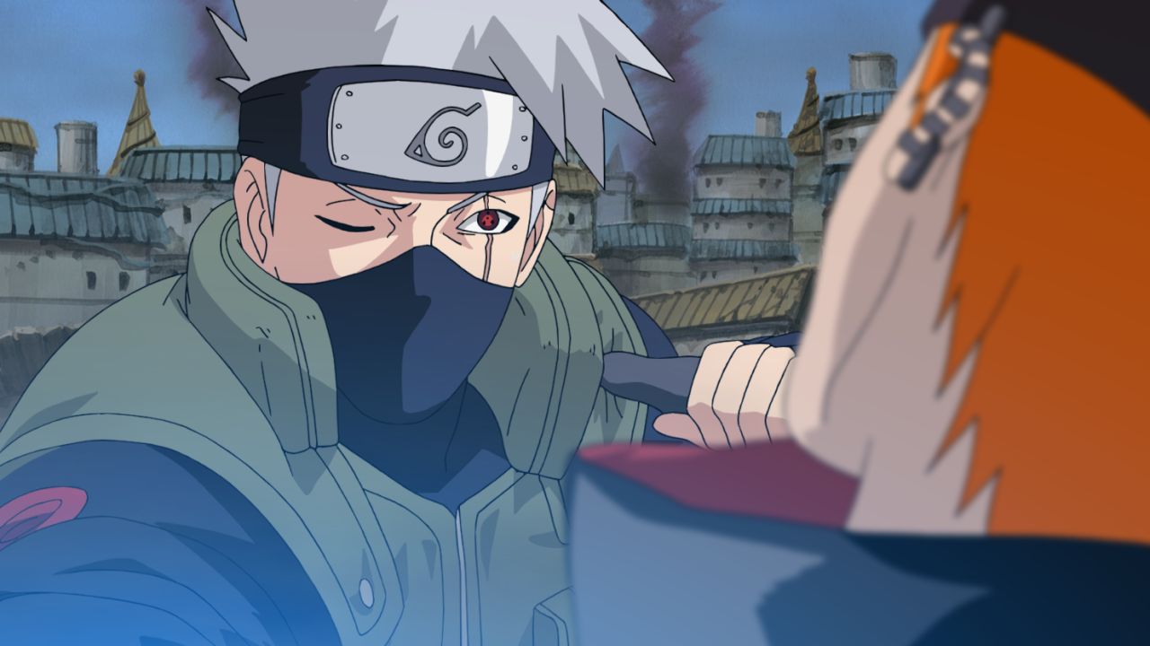 Kakashi Protects Iruka From Pain 