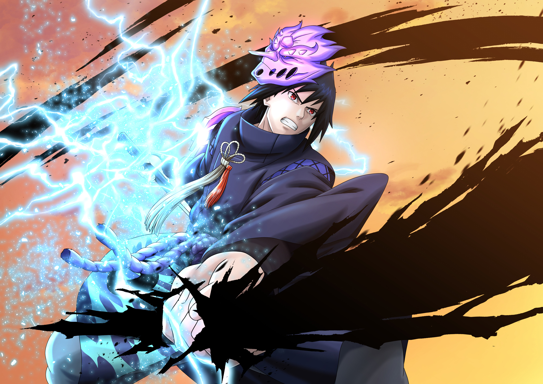 sasuke black outfit wallpaper